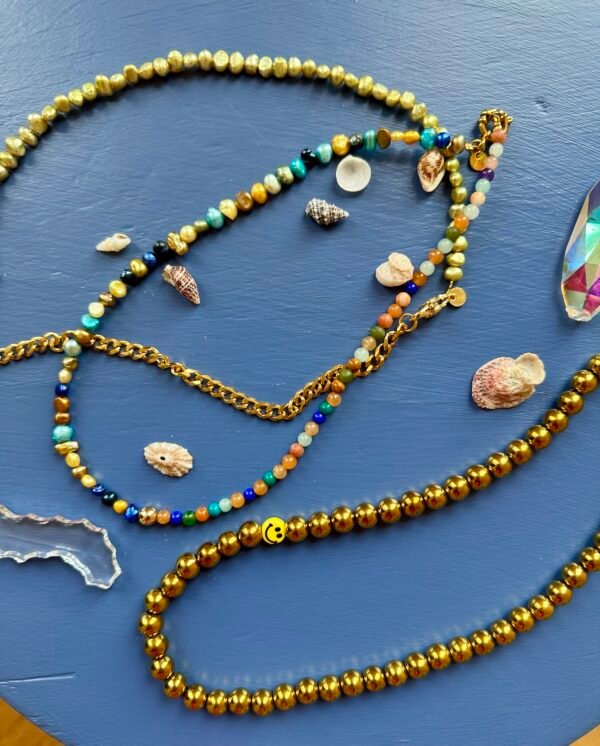 Golden smiley necklace - Afbeelding 2